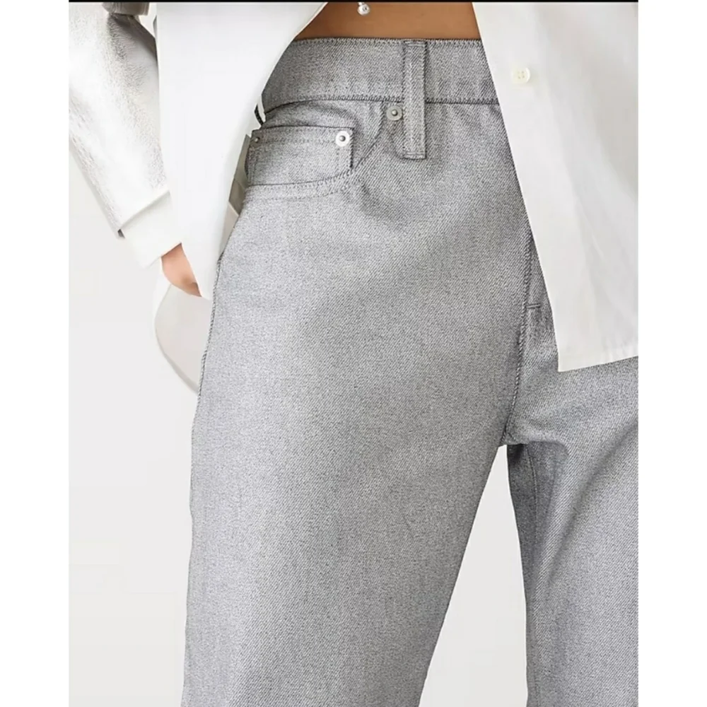 J.Crew Collection slouchy-straight jean in silver